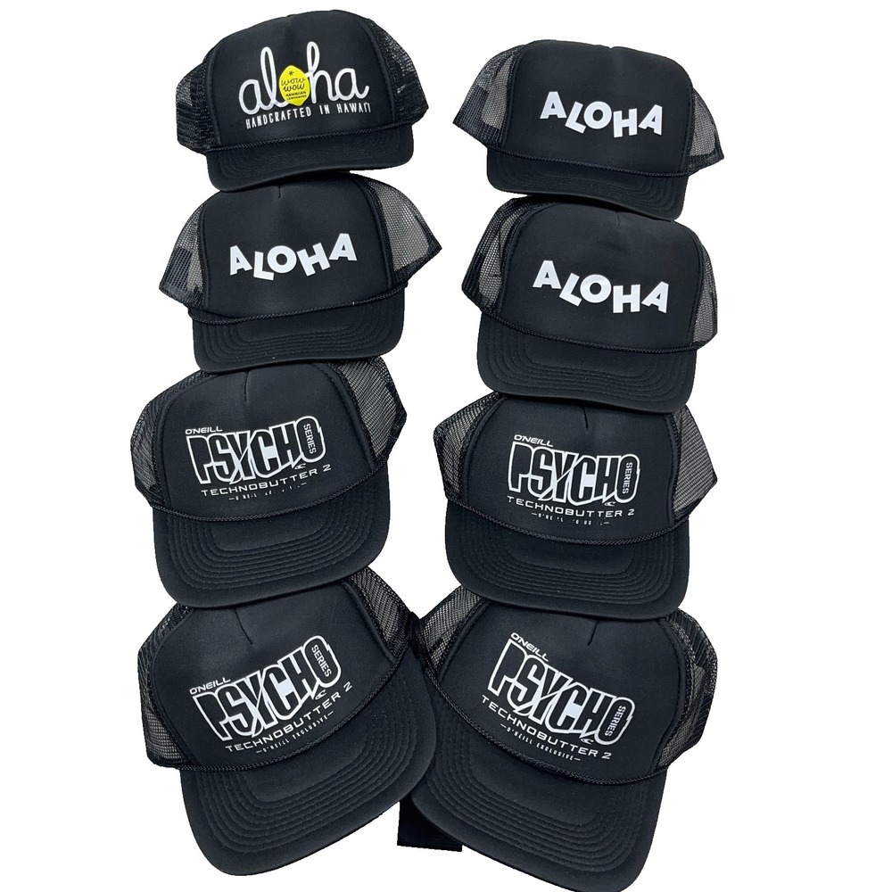 Trucker Hat Lot Cap Snapback Mesh Back Vintage Retro Deadstock Aloha Psycho